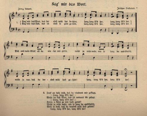 3. "Sag mir das Wort", in: Josef Kürschner, Frau Musika. Ein Buch für frohe und ernste Stunden, Berlin & Leipzig, n. d. [1897], p. 343