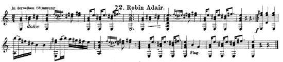 42. "Robin Adair", from: A. Caroli [i. e. Johann Bayer], Esmeralda. Sammlung der beliebtesten, leicht ausführbaren Melodien für Guitarre allein, Berlin, n. d. [1862], No. 72, p. 26