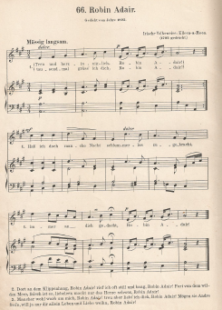 49.  "Robin Adair", from: Ludwig Erk (ed.), Volkslieder-Album. 80 Volkslieder für eine Singstimme mit Pianofortebegleitung, Leipzig, n. d. [1872], No. 66, p. 66