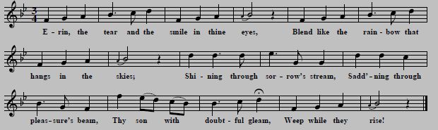22 Thomas Moore, "Erin, The Tear And The Smile In Thine Eyes", Text & Tune from Moore's Irish Melodies, London 1859, p. 5
